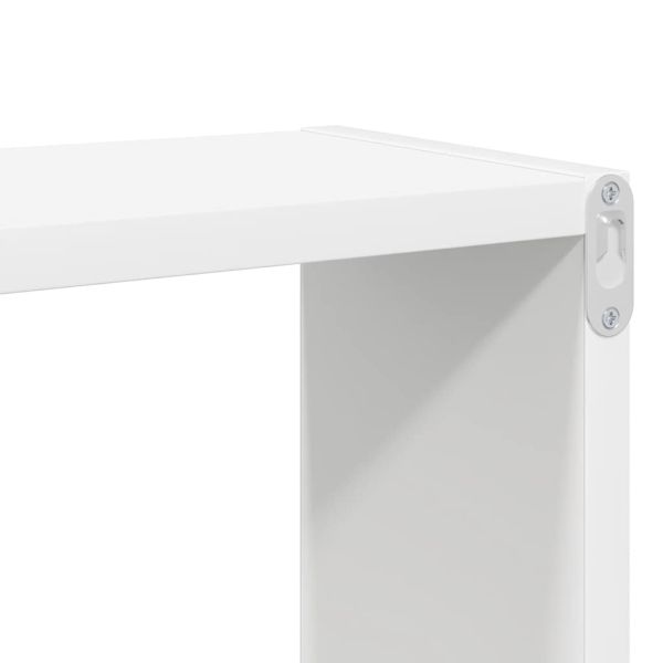 Стенни кубични рафтове 4 бр, бели, 80x15x26,5см инженерно дърво