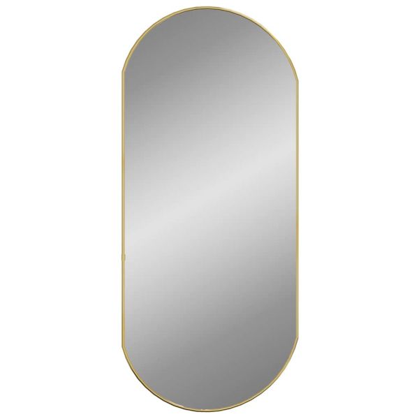 Стенно огледало златисто 90x40 см овално