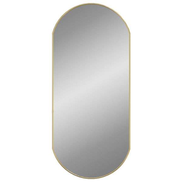 Стенно огледало златисто 90x40 см овално