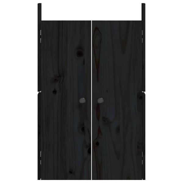 Кухненски вратички за открито, MEPPEL, черни, 50x9x82 см, бор масив