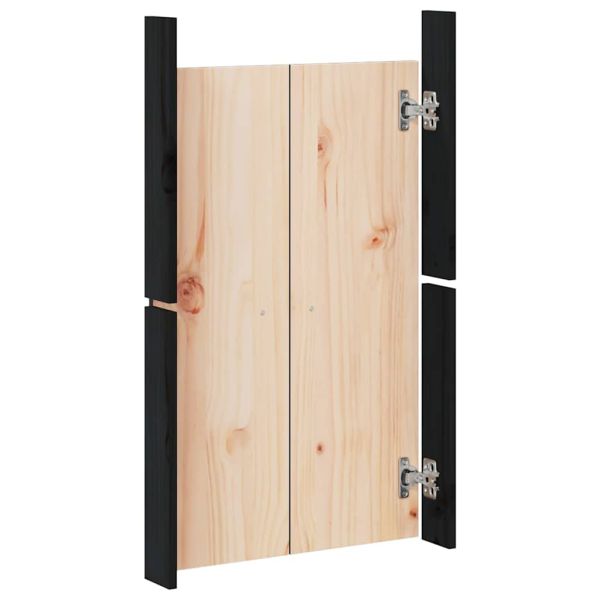 Кухненски вратички за открито, MEPPEL, черни, 50x9x82 см, бор масив