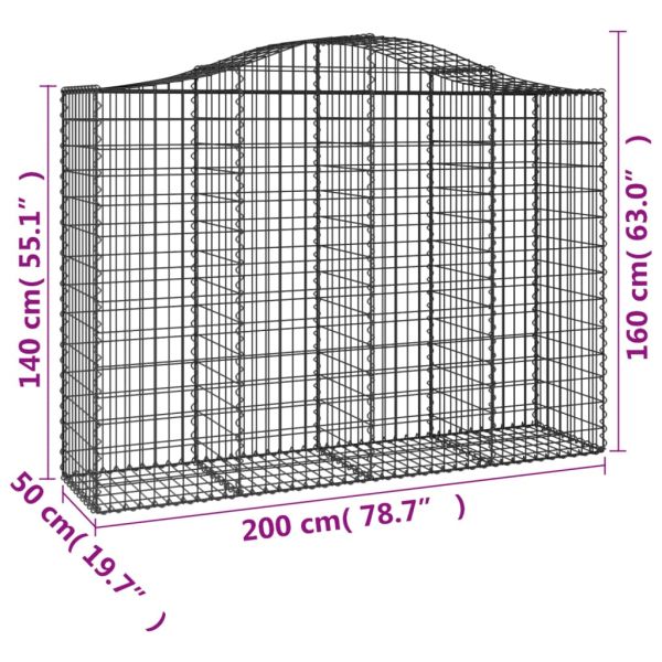 Габионни кошници арка 50 бр 200x50x140/160см поцинковано желязо
