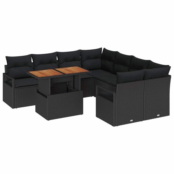 Комплект за хранене в градината 9 pcs Черен и кафяв