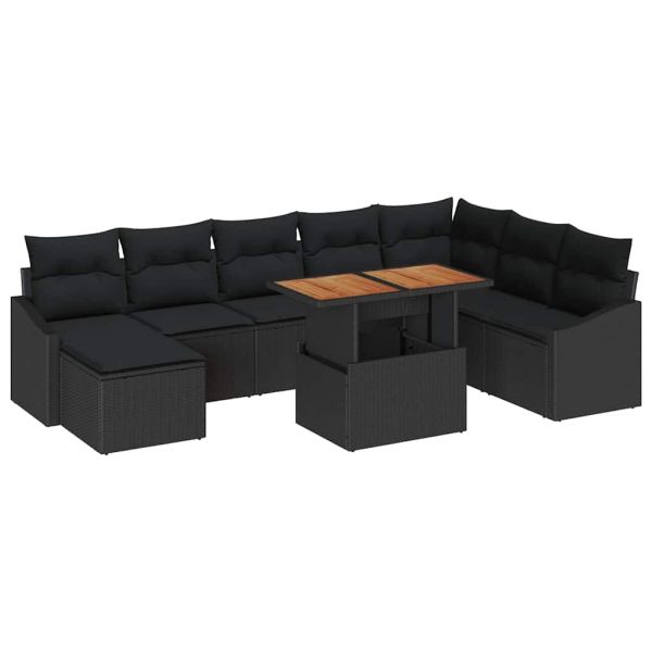 Комплект за хранене в градината 9 pcs Черен и кафяв