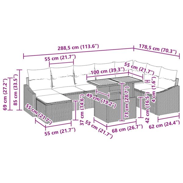 Комплект за хранене в градината 9 pcs Черен и кафяв