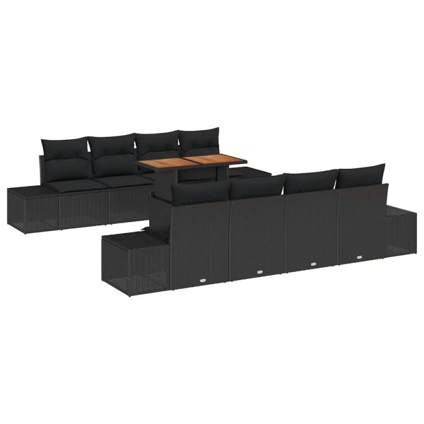 Комплект за хранене в градината 9 pcs Черен и кафяв