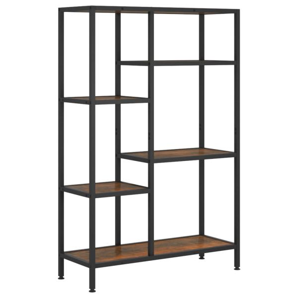 Етажерка за книги 80x30x120 см стомана и инженерно дърво