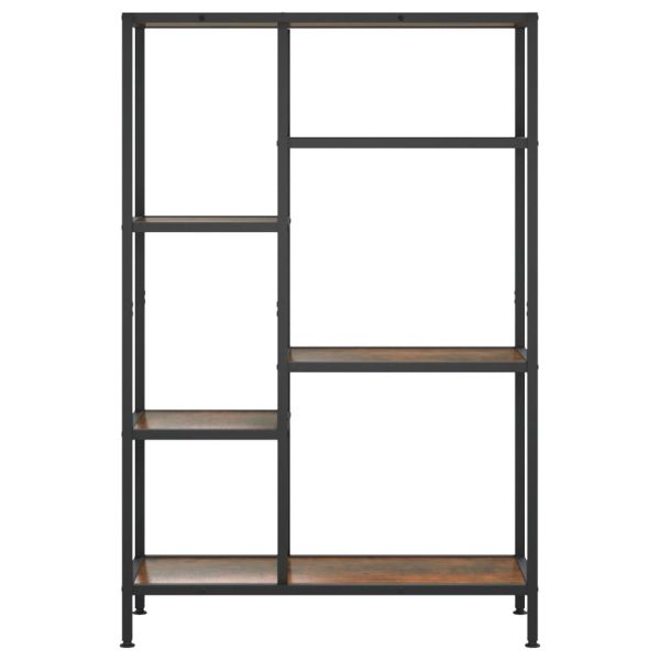 Етажерка за книги 80x30x120 см стомана и инженерно дърво