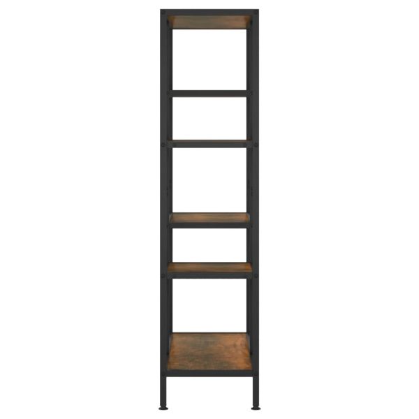 Етажерка за книги 80x30x120 см стомана и инженерно дърво