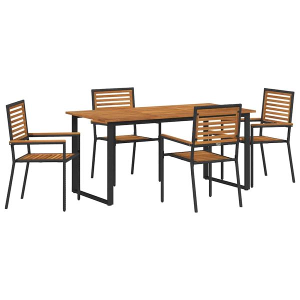 Комплект за хранене в градината 5 pcs Черно