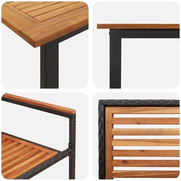 Комплект за хранене в градината 7 pcs Черно