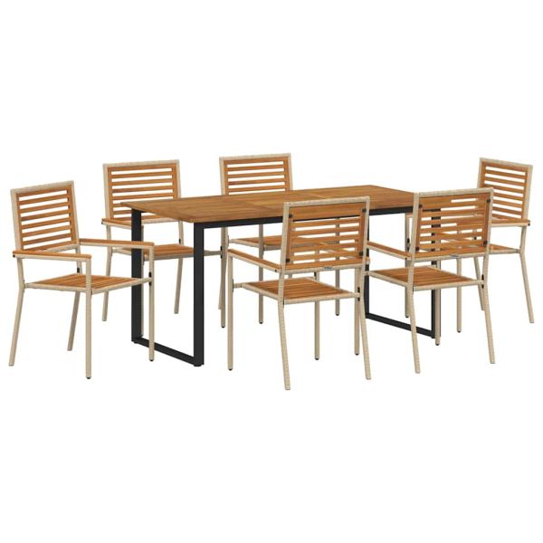 Комплект за хранене в градината 7 pcs Бежово