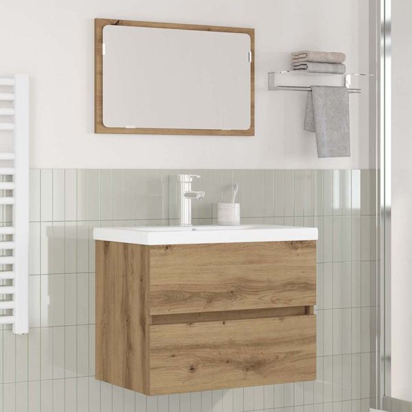 Комплект мебели за баня 3 бр. Дъб 61 x 39 x 45 см