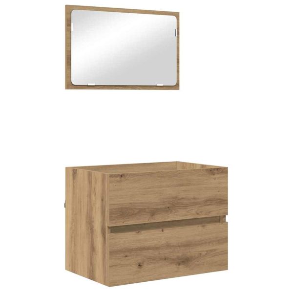 Комплект мебели за баня 3 бр. Дъб 61 x 39 x 45 см