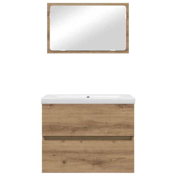 Комплект мебели за баня 3 бр. Дъб 61 x 39 x 45 см