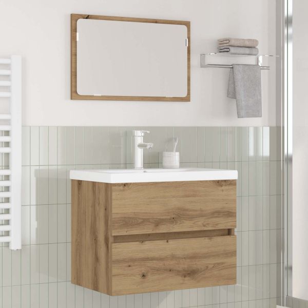 Комплект мебели за баня 3 бр. Дъб 61 x 39 x 45 см