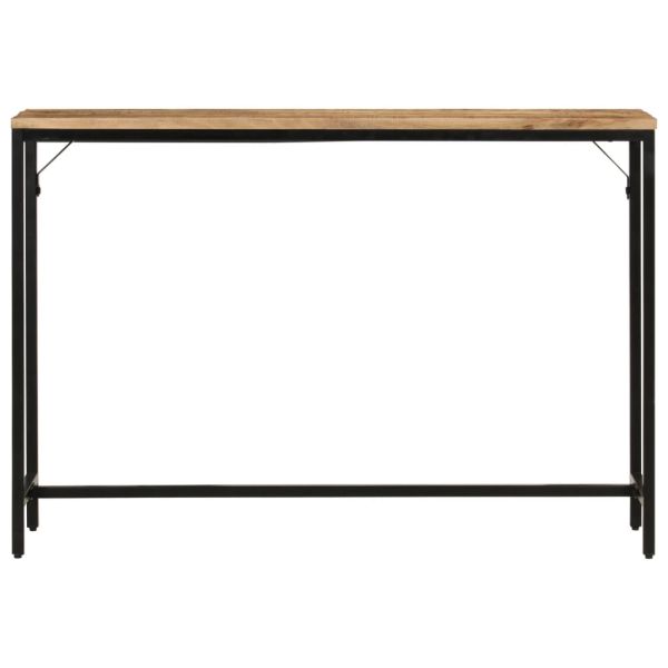 Конзолна маса, 110x30x75 cм, мангово дърво масив и желязо