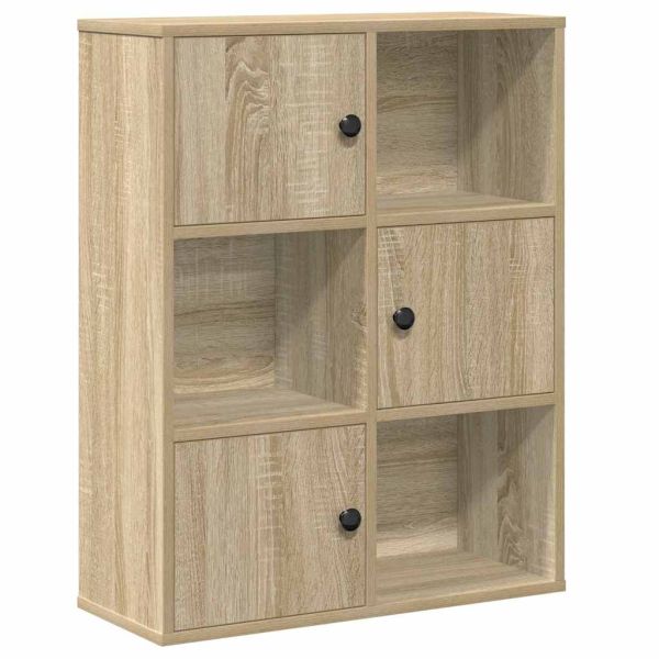Библиотека, сонома дъб, 60x24x76,5 см, инженерно дърво