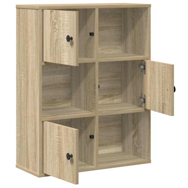 Библиотека, сонома дъб, 60x24x76,5 см, инженерно дърво