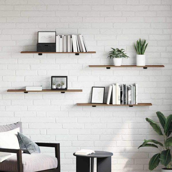 Етажерка Борд 4 pcs Кафяво 100 x 20 x 1,5 cm Инженерно дърво