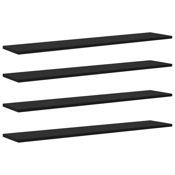 Етажерка Борд 4 pcs Черен 100 x 20 x 1,5 cm Инженерно дърво