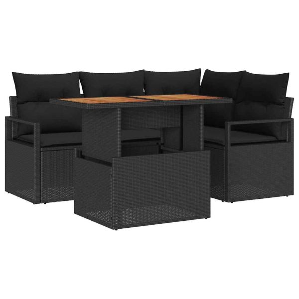 Комплект за хранене в градината 5 pcs Черен и кафяв