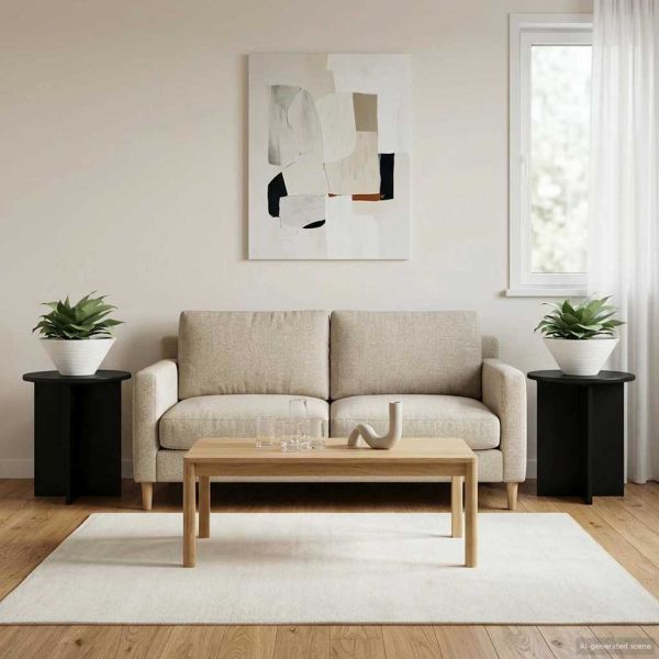 Стойка за растения 2 pcs Черно 40 x 40 x 40 cm