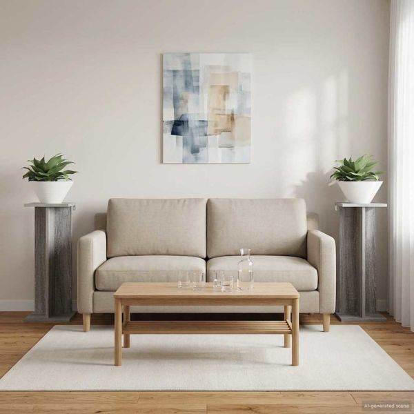Стойка за растения 2 pcs Сиво Сонома 25 x 25,5 x 60,5 см
