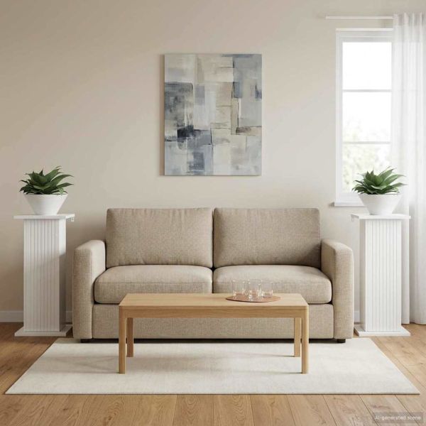 Стойка за растения 2 pcs Бял гланц 30,5 x 30 x 60,5 см