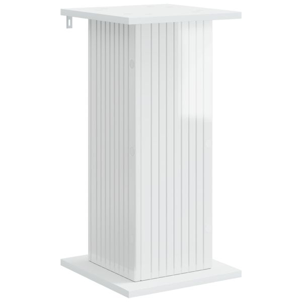 Стойка за растения 2 pcs Бял гланц 30,5 x 30 x 60,5 см