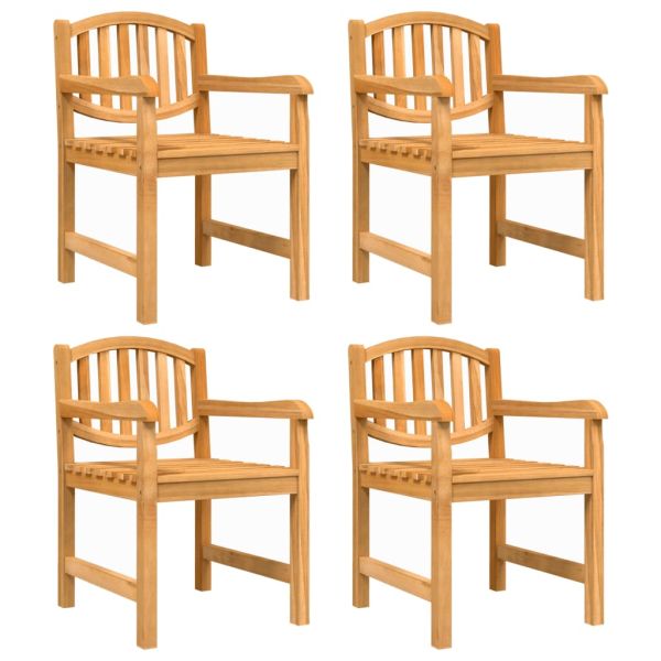Градински столове, 4 бр, 58x59x88 см, тиково дърво масив