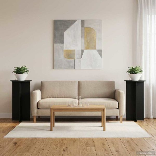 Стойка за растения 2 pcs Черно 40 x 40 x 80 cm
