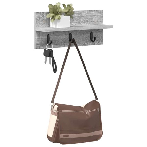 Стенен закачалка за палта Сив Сонома 40 x 10,5 x 18 см