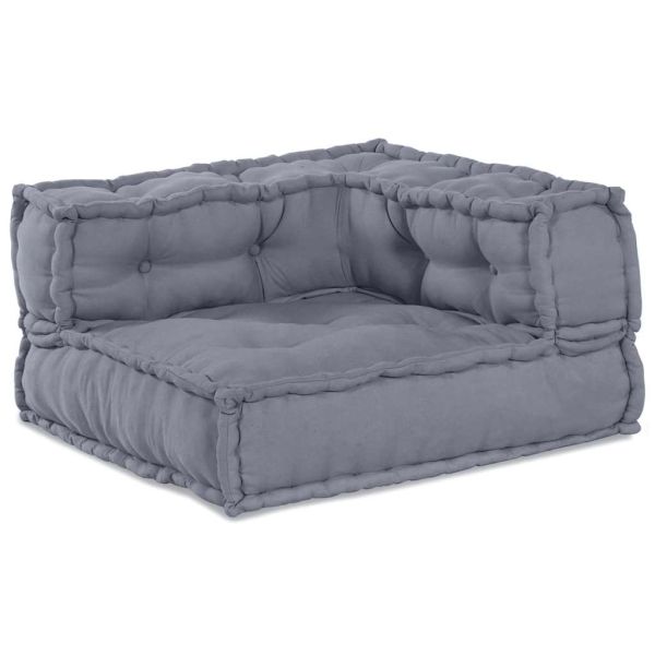 Модулен диван 2 pcs Сиво 140 x 70 x 56 см Текстил