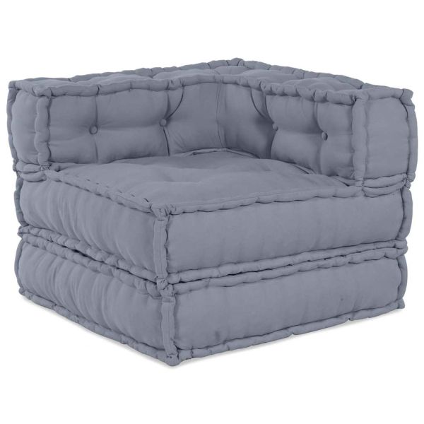 Модулен диван 2 pcs Сиво 140 x 70 x 56 см Текстил