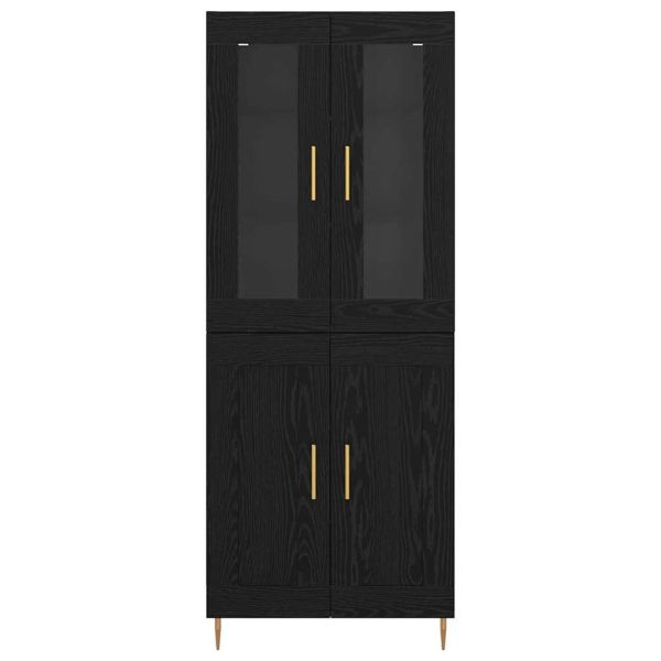 Висок шкаф 2 pcs Черния дъб Инженерно дърво