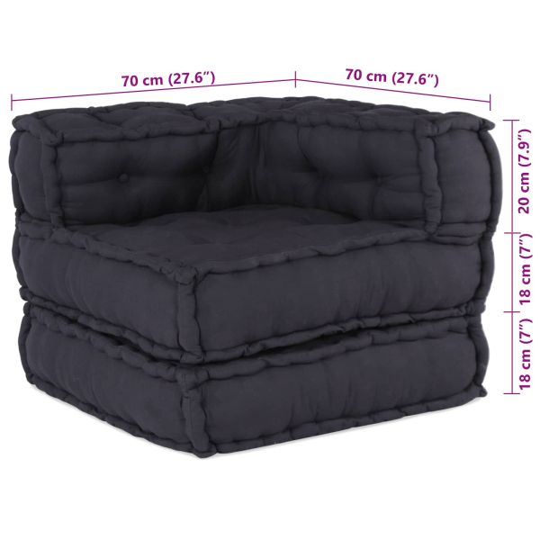 Модулен диван 2 pcs Антрацит 140 x 70 x 56 см Текстил