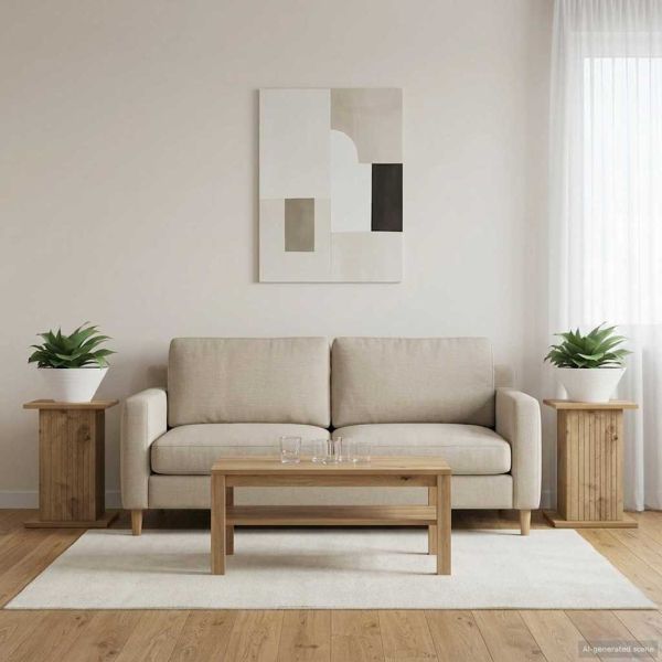 Стойка за растения 2 pcs Дъб артизан 30,5 x 30 x 43 см
