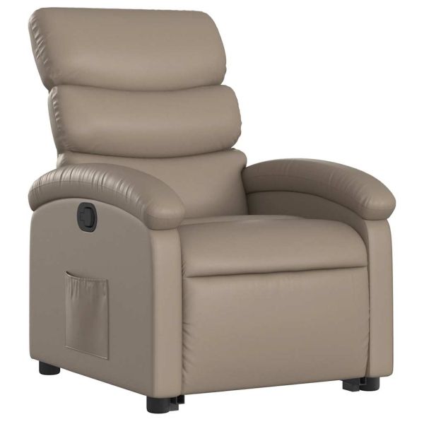 Изправящ реклайнер стол, капучино, изкуствена кожа