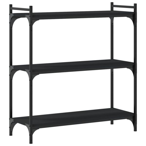Библиотека 3 рафта черна 80x30x86 см инженерно дърво