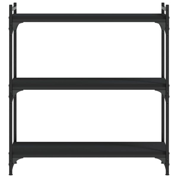 Библиотека 3 рафта черна 80x30x86 см инженерно дърво