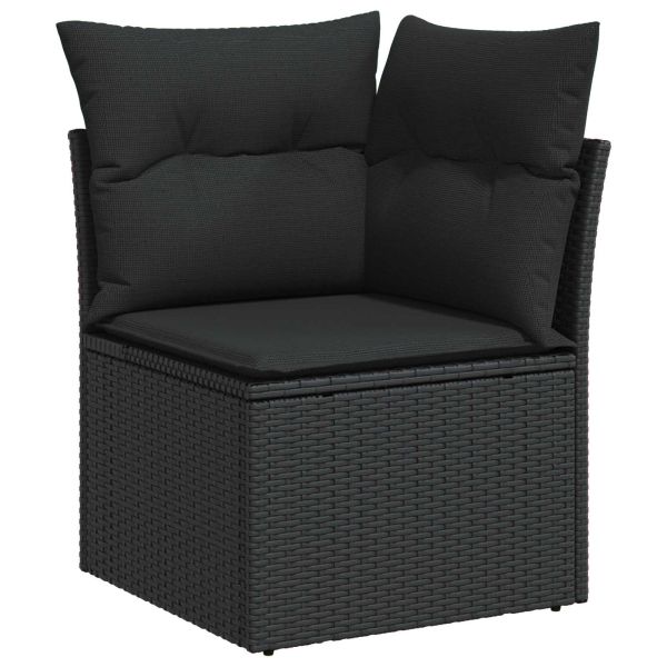 Градински Софа Комплект 12 бр. Черно полиратан
