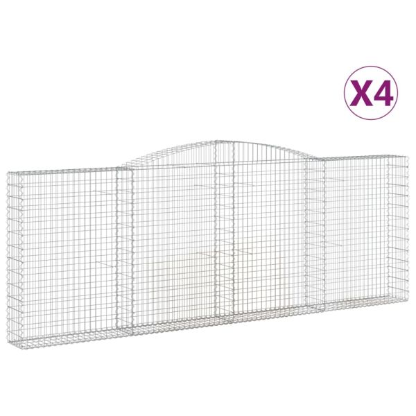 Габионни кошници арка 4 бр 400x30x140/160 см поцинковано желязо