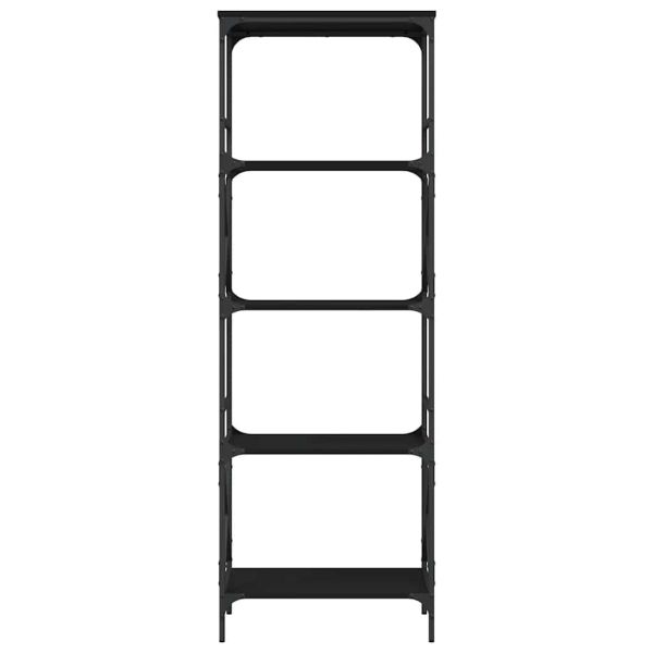 Библиотека 5 рафта черна 59x35x171 см инженерно дърво