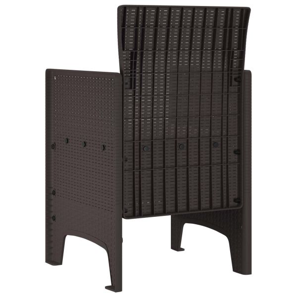 Градински стол 2 pcs Кафяво 53 x 49 x 85 см Полипропилен