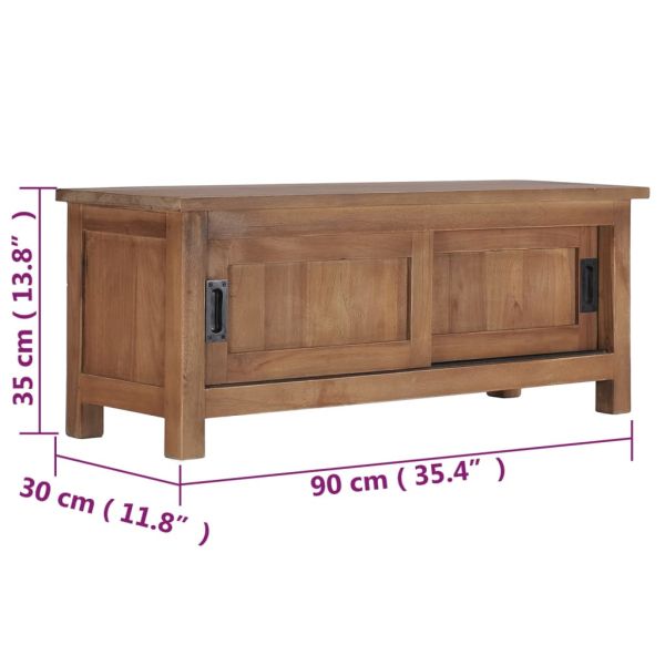 ТВ шкаф, 90x30x35 cм, тиково дърво масив