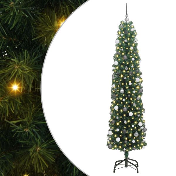 С изкуствено коледно дърво с 300 LED светодиода Зелен 240 cm