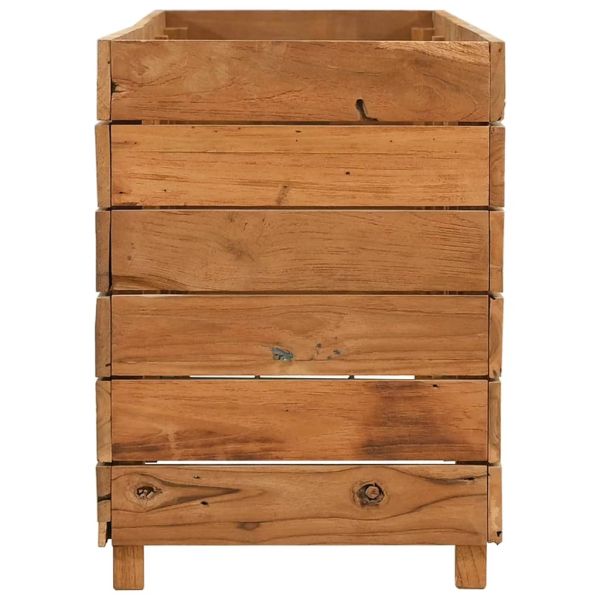 Повдигната леха 150x40x55 см рециклирано тиково дърво и стомана