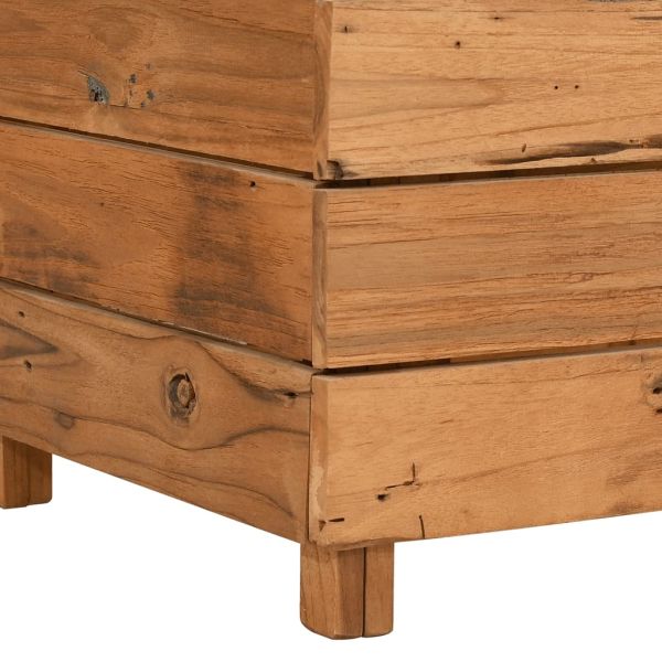 Повдигната леха 150x40x55 см рециклирано тиково дърво и стомана