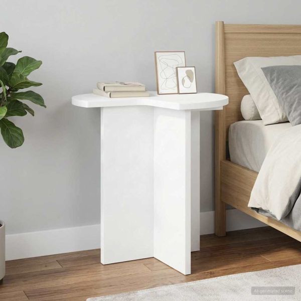 Странична маса 2 pcs Бяло Ø 39 x 38 см Инженерна дървесина